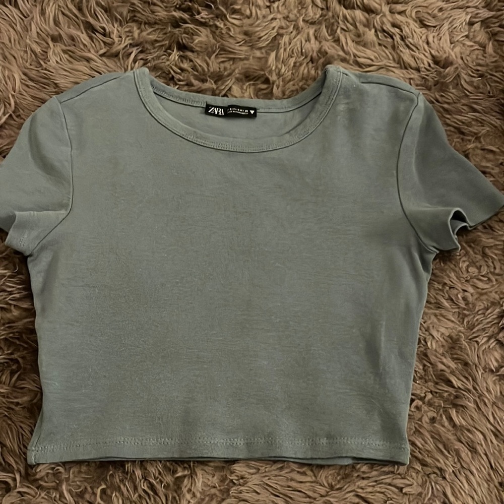 Zara teal baby tee